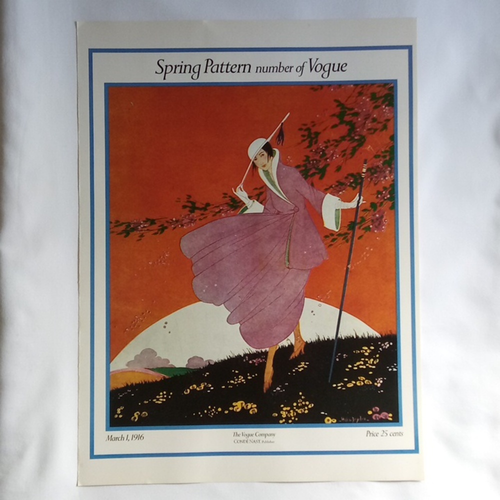 VINTAGE VOGUE POSTER SPRING PATTERN NUMBER OF VOGUE MARCH 1 1916